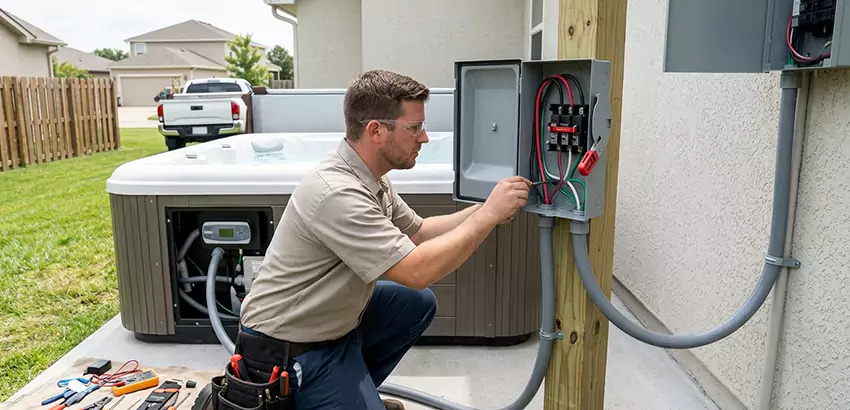 Outdoor Hot Tub Electrical Installation in Arlington